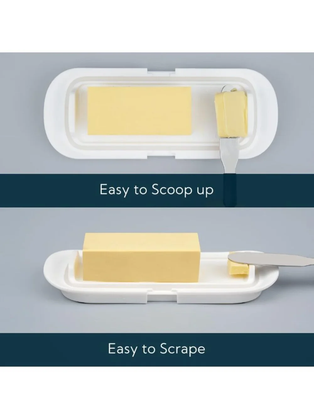 Airtight One-Handed Butter Dish with Lid - Easy Open/Close, Perfect for